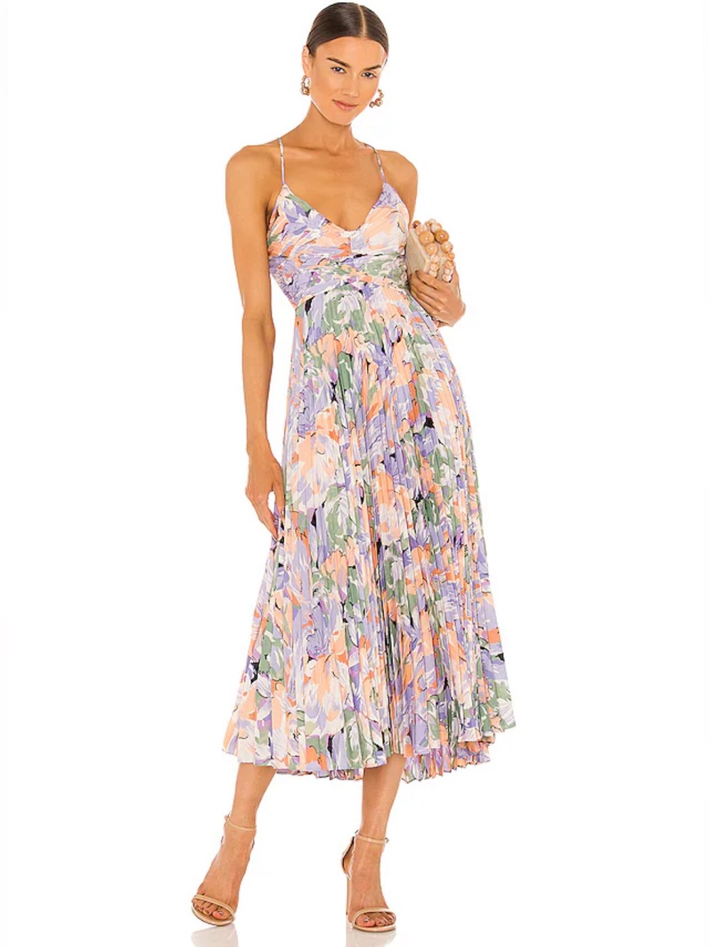 ASTR the Label Blythe Dress in Coral Multi